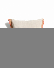 Чехол для подушки Disea из бежевого льна с оранжевыми деталями, 45 x 45 см