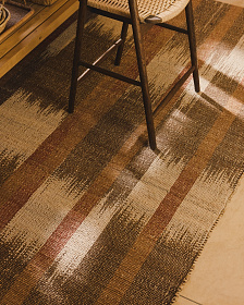 Джутовый ковер Domira с разноцветным узором икат, 200 x 300 см