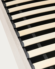 Кровать Nahiri бежевого цвета из шенилла с ящиком для хранения 180 x 200 см