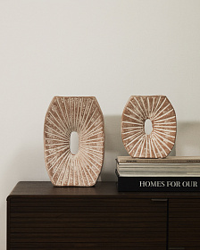 Ваза Valura из папье-маше розового и бежевого цвета 31 см