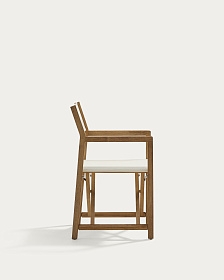 Складной стул Vilara для улицы из акации и текстиля белого цвета