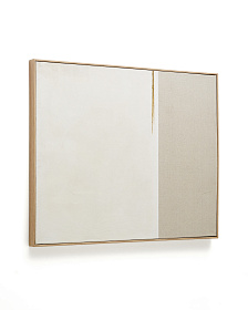 Salin Абстрактная картина с горизонтальной льняной полосой 80 х 100 см