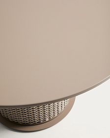 Уличный стол Sedalis цвета таупе из алюминия и веревки, Ø120 см