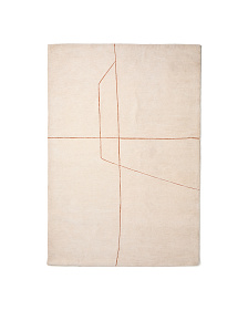 Ковер Delide из синтетического волокна цвета экрю с оранжевым графическим рисунком, 160 x 230 см