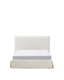 Кровать Jaira из белого шенилла со съемным чехлом для матраса 150x190 см