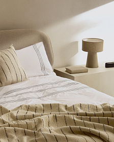 Octavia Кровать из ясеневой фанеры с белым мягким изголовьем 180 x 200 см