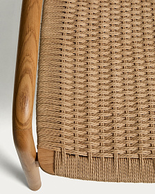 Кресло уличное Derile из дуба с натуральной отделкой и бежевой веревки