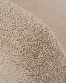 3-местный диван Amsen светло-коричневый с подлокотниками из шпона ореха