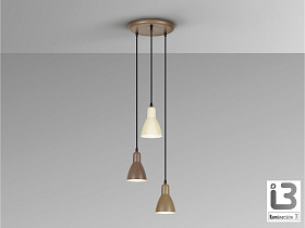 Afra Люстра 3L коричневый/кремовый