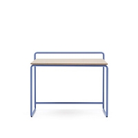 Tinn Письменный стол из ясеневого шпона с синей металлической конструкцией, 75 x 45,5