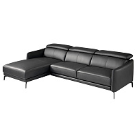 Угловой диван 5359-L /6040 черный кожаный