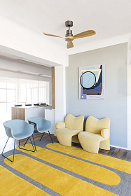 Потолочный вентилятор Mini Lantau из матового никеля/сосны с двигателем постоянного тока