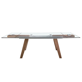 Раздвижной обеденный стол 1131/DT766 из закаленного стекла