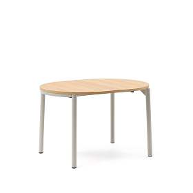 Montuiri круглый раздвижной стол из дубового шпона и белой стали