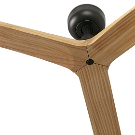 Вентилятор KLIM M Ш1250mm черный / светлый дуб 3 PALAS 