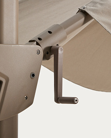 Бежевый консольный зонт Noli с алюминиевой конструкцией цвета таупе, 300 x 300 см