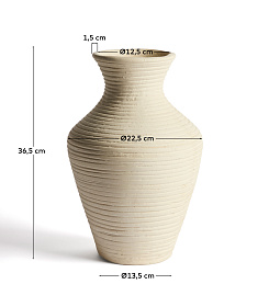 Ваза Pria из папье-маше бежевого цвета, 36см