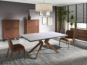 Высокий буфет 3251/437-I из ореха и темной стали