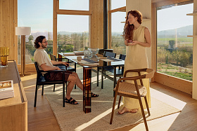 Стол Adularia из коричневого закаленного стекла 200 x 100 см