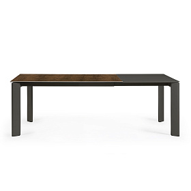 Стол Atta 160 (220) x90 антрацит, коричневый, керамика