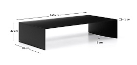 Черный лакированный журнальный столик Litto из МДФ, 140 x 70 см