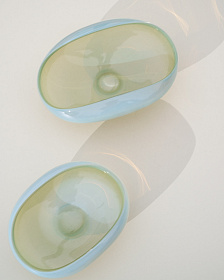 Ваза Nodila из белого стекла, 23 x 16,5 см