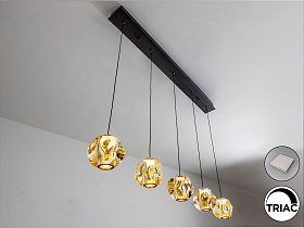 Люстра Zaria 5L черный/бронзовый/золотой DIM