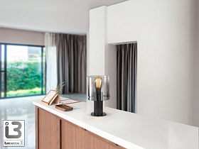 Настольная лампа Venize 1L черный/дымчатый