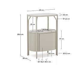 Тумба для ванной Arely из стали и белого лака 60 x 40 см