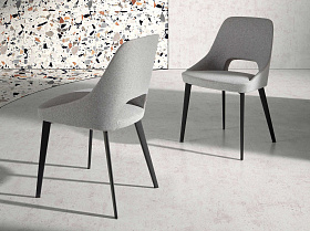 Обеденный стул A203 /4101 серый тканевый на металлических ножках