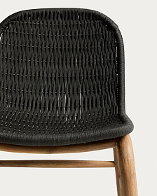 Уличный стул Alipa из массива акации и веревки темно-серого цвета