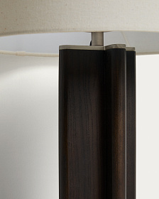 Настольная лампа Niani из каучукового дерева с темной отделкой Ø30 см