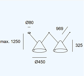 Подвес Super Attic 2 bodies Conic Shape 1250mm Side 00-8373-05-05