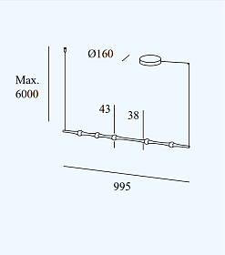 Подвес Dew Horitzontal 995mm Surface 00-8302-05-M1