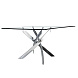 Стол обеденный прямоугольный F2133 /1061 стекло 150x95 с ножками из нержавеющей стали