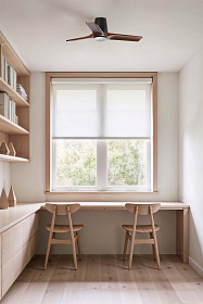 Потолочный вентилятор HEYWOOD TUB S Ш900mm черный/орех 3P LED 10W CCT