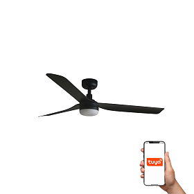 Потолочный вентилятор PUNT Ш1300MM черный 3 PALAS LED 18W TUYA