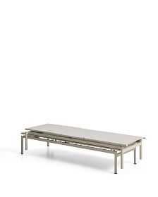 Шезлонг Lesina из серо-коричневого алюминия и текстиля цвета экрю