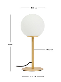 Настольная лампа Brisia в матовой латунной отделке со стеклянным плафоном Ø15 см