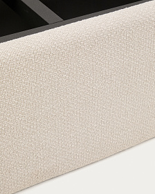 Основание кровати Nelzi с боковым открыванием из шенилла цвета экрю для матраса 90 x 200 см