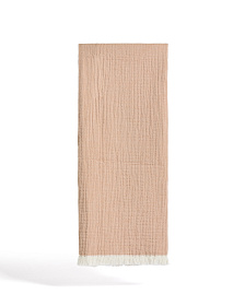 Плед Nafine из хлопкового муслина с двухцветной бахромой 130 x 170 см