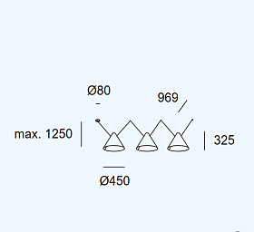 Подвес Super Attic 3 bodies Conic Shape 1250mm Side 00-8381-05-05