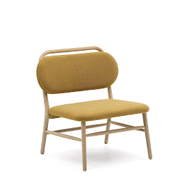 Кресло Helda из горчичного шенилла и массива дуба