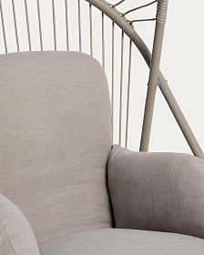 Подвесное кресло Livadi из стали и веревки бежевого цвета