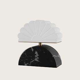 Настольная лампа Gina состаренный золотой металл/черный мрамор