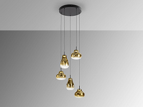 Aledis Люстра 5L черно-золотой