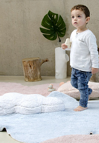 Ковер облако с подушкой (голубое) 110*170