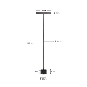 Торшер Lynor из черного металла с основанием из черного мрамора