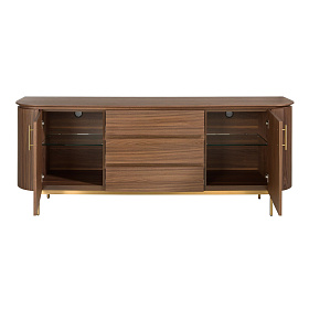 Сервант 3228/413M из орехового дерева и позолоченной стали