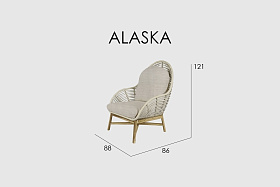 Кресло с высокой спинкой Alaska WHITE WASH